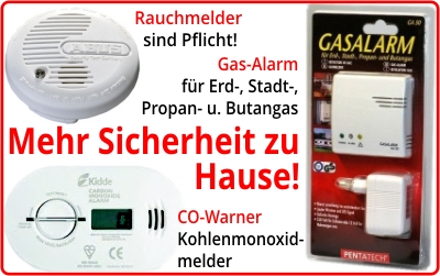 Rauchmelder, CO-Warner, Gas-Alarm
